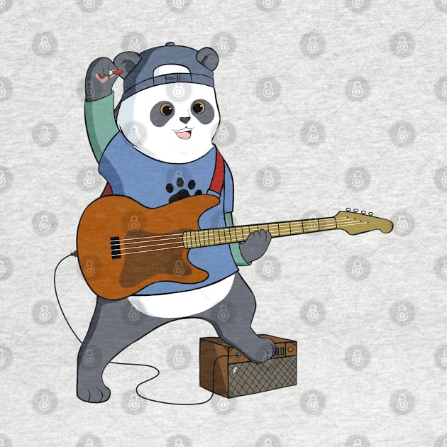 Panda Playing Guitar by Mako Design 